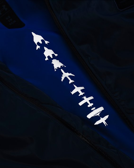 Unisex UA + Virgin Galactic Flight Jacket, Blue, pdpMainDesktop image number 9
